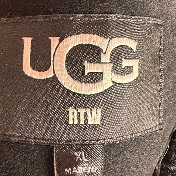 UGG JODY FAUX SHEARLING ZIP UP BLACK HOODIE JACKET WOMEN'S SIZE XL NWT - Picture 6 of 8